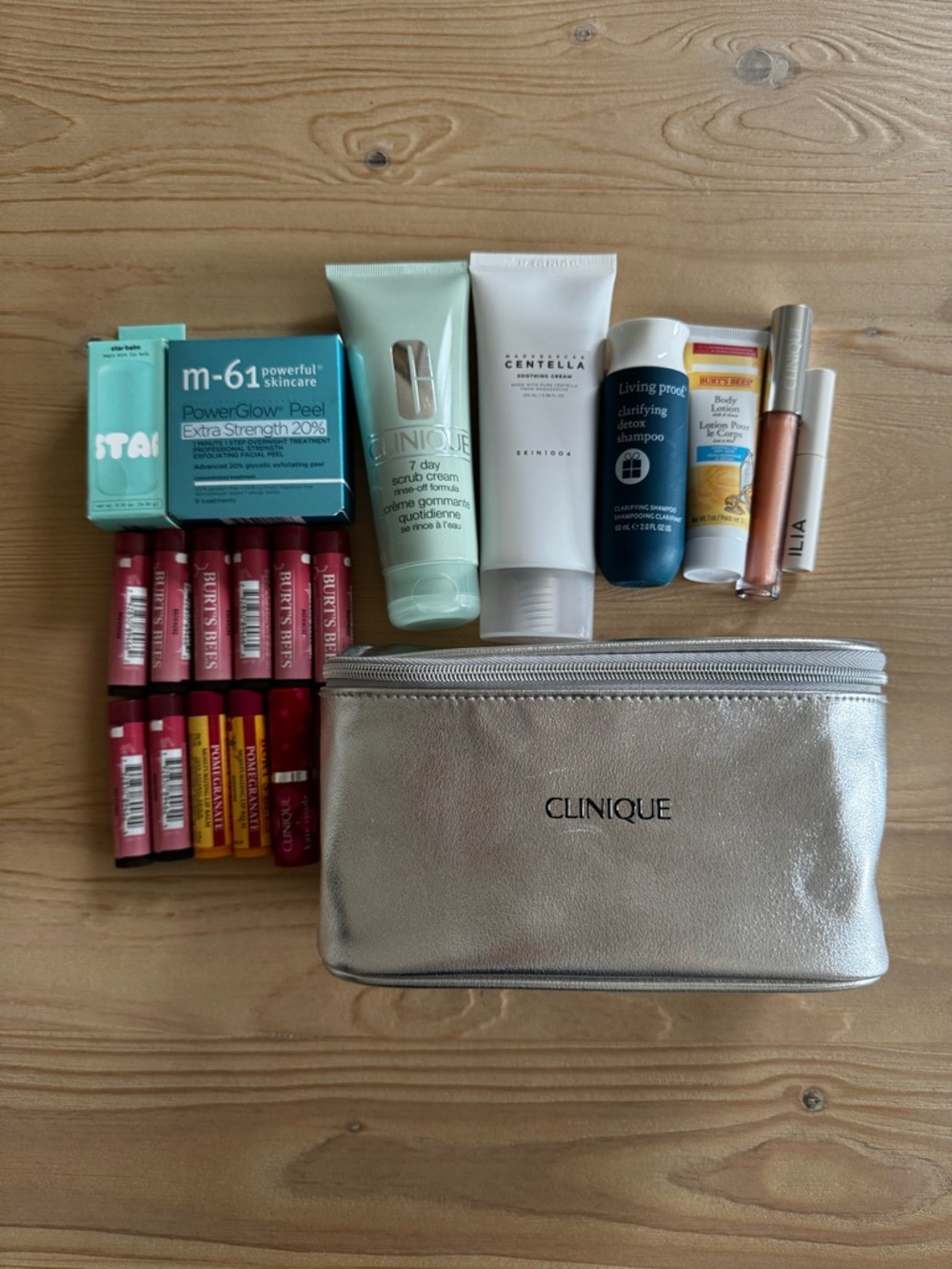 Bundle - M-61 PowerGlow Peel, Clinique, Living proof, Burt’s Bees, Starface